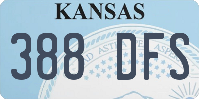 KS license plate 388DFS