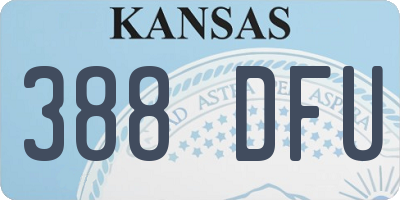 KS license plate 388DFU