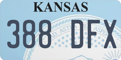 KS license plate 388DFX