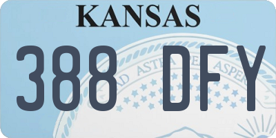 KS license plate 388DFY