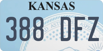 KS license plate 388DFZ