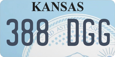 KS license plate 388DGG