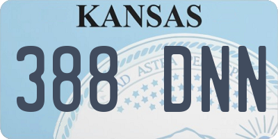 KS license plate 388DNN
