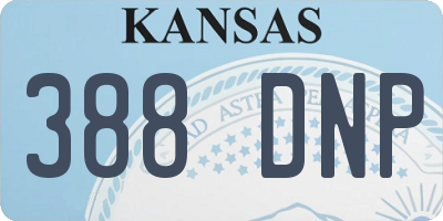 KS license plate 388DNP