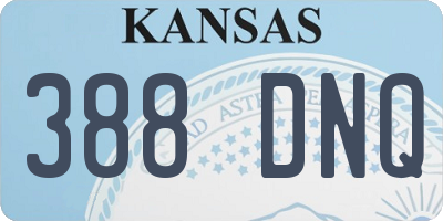 KS license plate 388DNQ