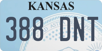 KS license plate 388DNT