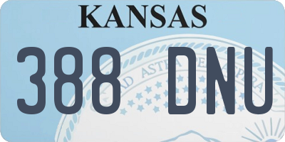 KS license plate 388DNU
