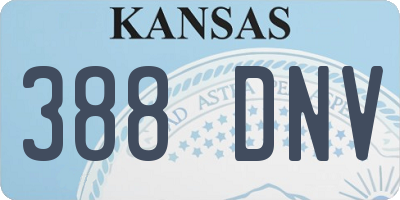 KS license plate 388DNV
