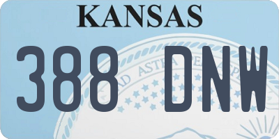 KS license plate 388DNW