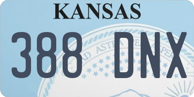 KS license plate 388DNX
