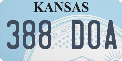 KS license plate 388DOA