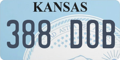 KS license plate 388DOB