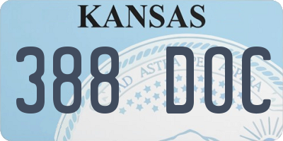 KS license plate 388DOC