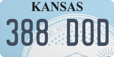 KS license plate 388DOD
