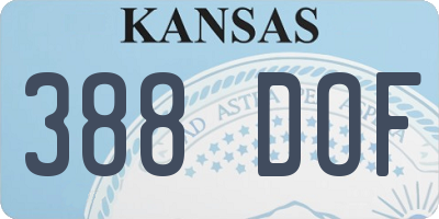 KS license plate 388DOF