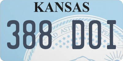 KS license plate 388DOI
