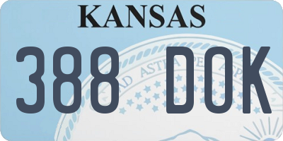 KS license plate 388DOK