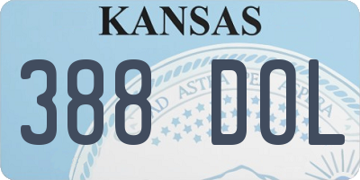 KS license plate 388DOL