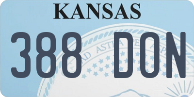 KS license plate 388DON