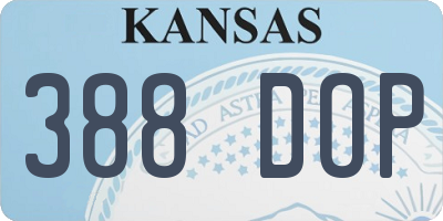 KS license plate 388DOP
