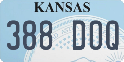 KS license plate 388DOQ