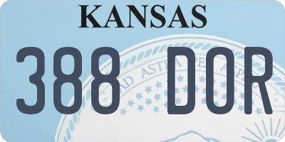 KS license plate 388DOR