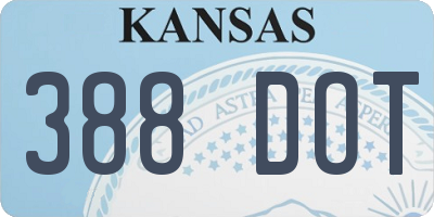 KS license plate 388DOT