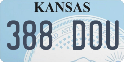 KS license plate 388DOU