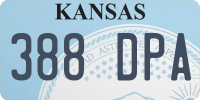KS license plate 388DPA