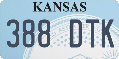 KS license plate 388DTK