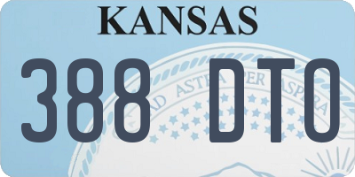 KS license plate 388DTO