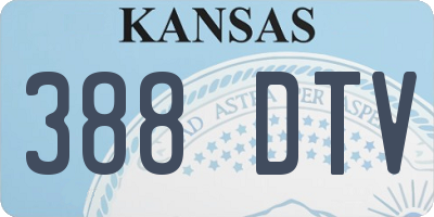 KS license plate 388DTV