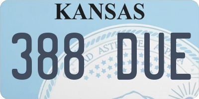 KS license plate 388DUE