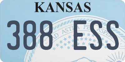 KS license plate 388ESS