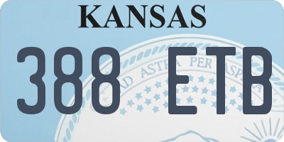KS license plate 388ETB