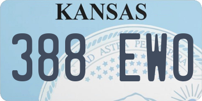 KS license plate 388EWO