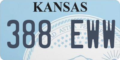 KS license plate 388EWW