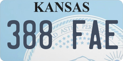 KS license plate 388FAE