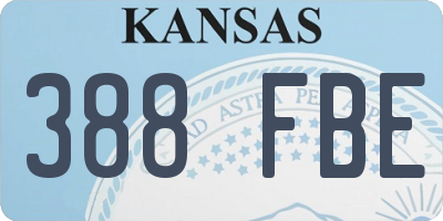 KS license plate 388FBE