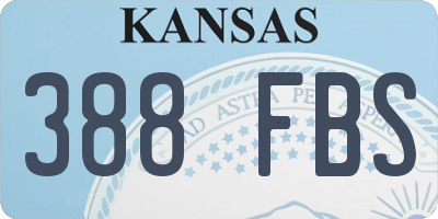 KS license plate 388FBS