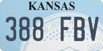KS license plate 388FBV
