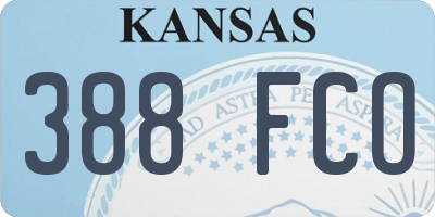 KS license plate 388FCO