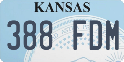 KS license plate 388FDM