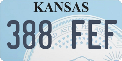 KS license plate 388FEF