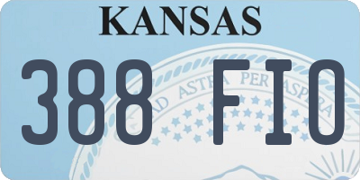 KS license plate 388FIO