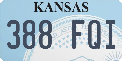 KS license plate 388FQI