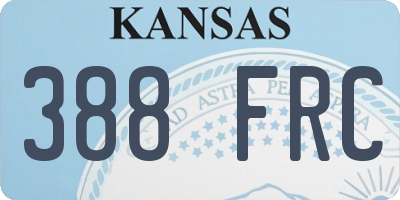 KS license plate 388FRC