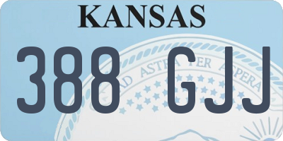 KS license plate 388GJJ