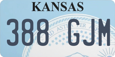 KS license plate 388GJM