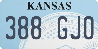 KS license plate 388GJO